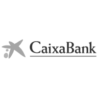 The logo of CaixaBank featuring a star-like symbol and the company name.