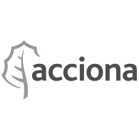 Acciona logo featuring a stylized shield and the company name in lowercase letters