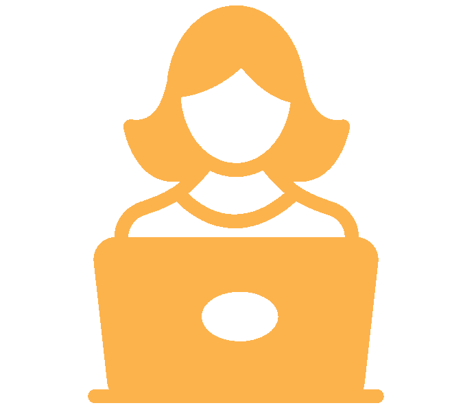 Icon of a woman using a laptop