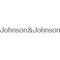 Johnson & Johnson logo with black text on a white background.