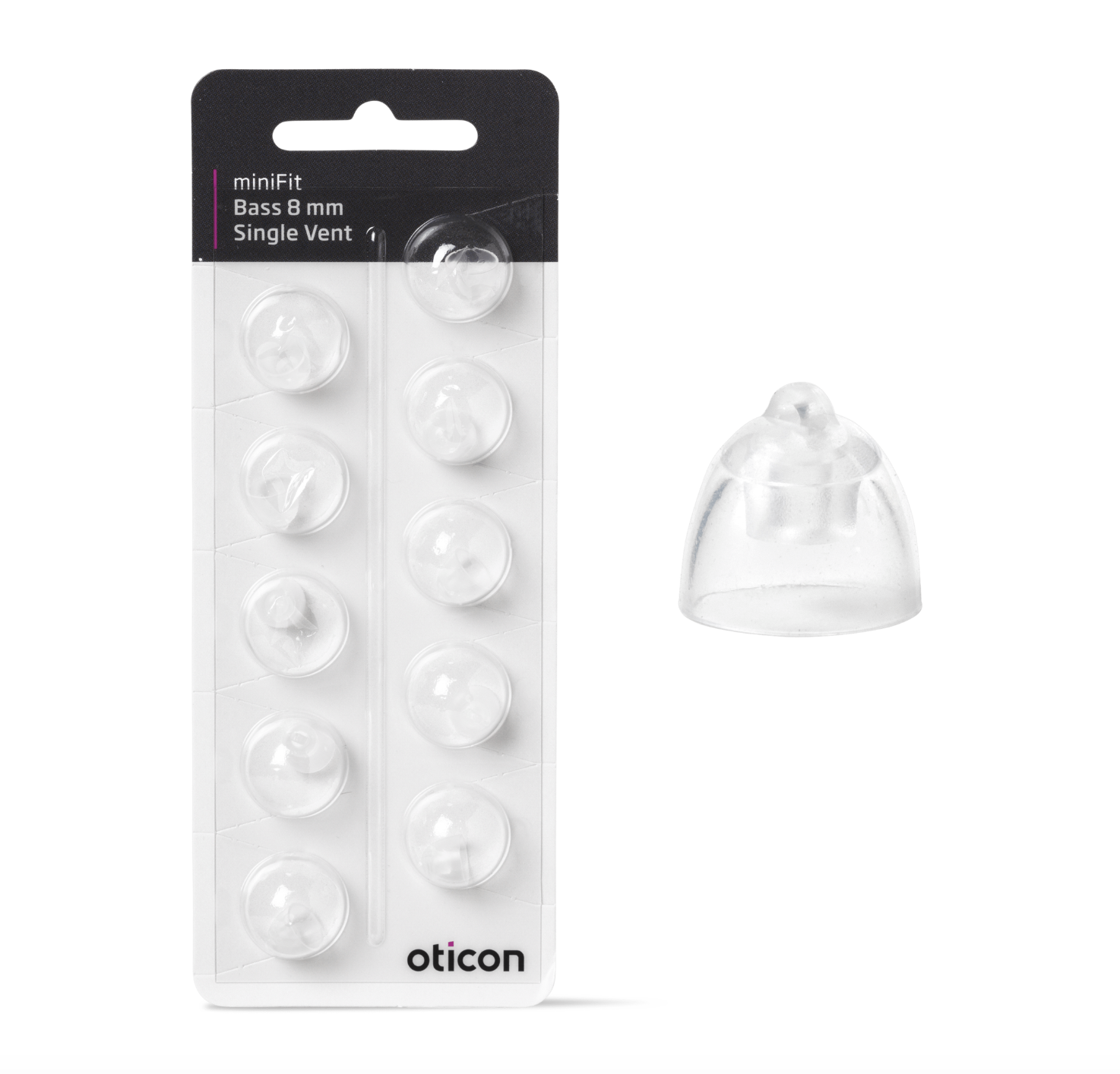 Oticon miniFit Bass Single Vent Domes