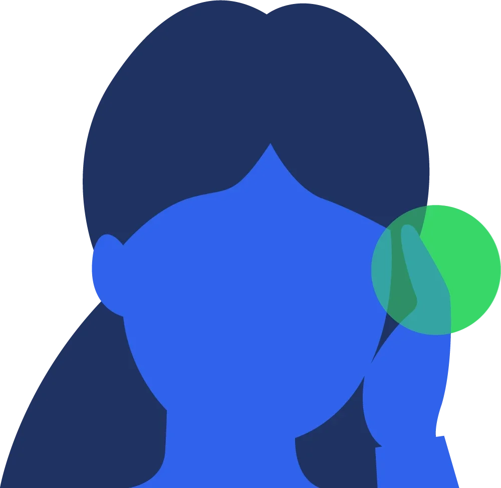 Icon of woman holding her ear in discomfort