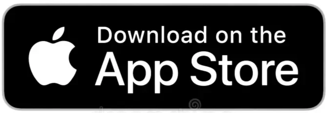 Black button with white Apple logo and text stating 'Download on the App Store'