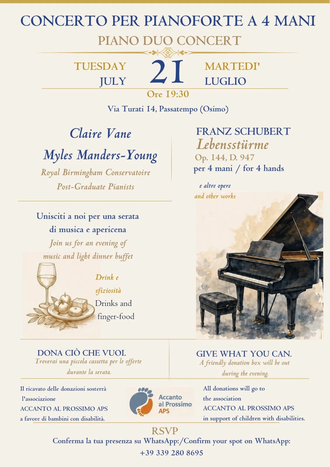 Concert with Myles Manders-Young, Italy 2026
