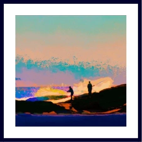 Fishing the Waves, Near Blueys Beach, NSW Australia. 2026.  POA  600mmx600mm circa $320.
