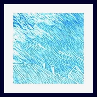 Blue Tempest Stanley Tasmania. Enhanced Epson Matt Paper, Timber Frame, Glazing UV acrylic , 2024 Ext 55x55cm . $280 +pp