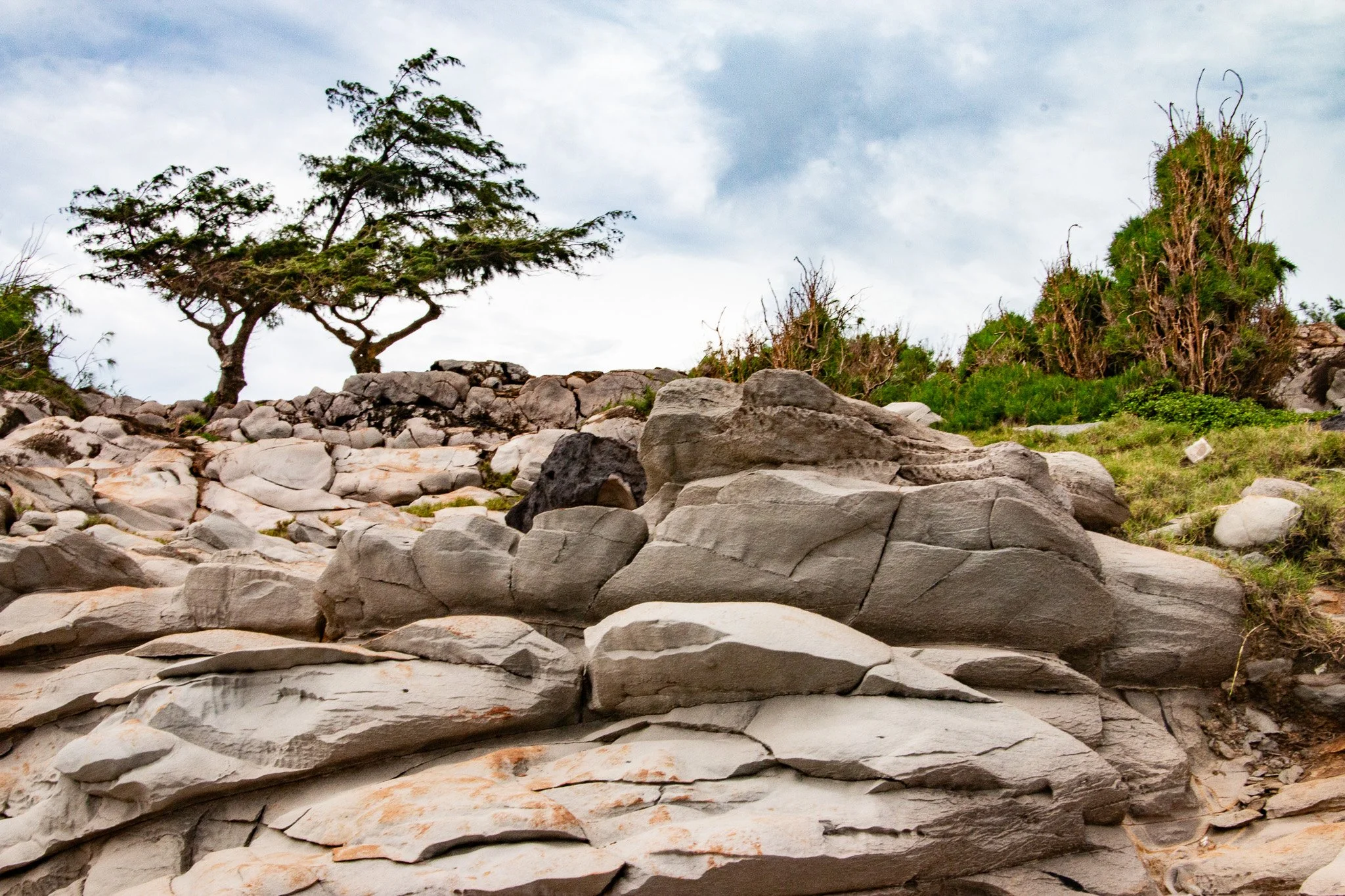 Pancake lava formations at Dragon’s Teeth Kapalua Maui volcanic coastline
