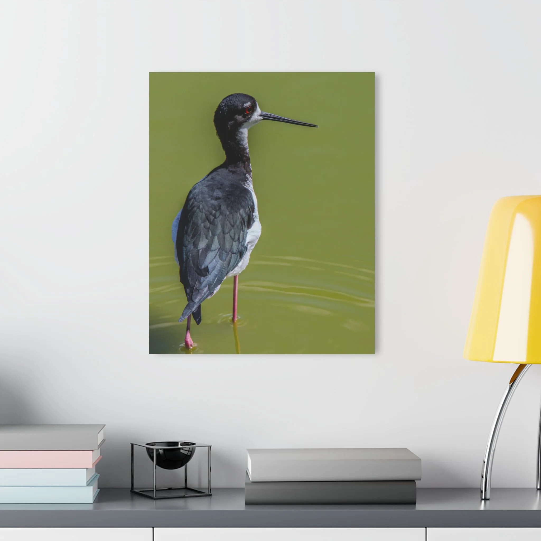 Hawaiian Stilt Portrait –  Original Maui Bird Acrylic Wall Art Decor