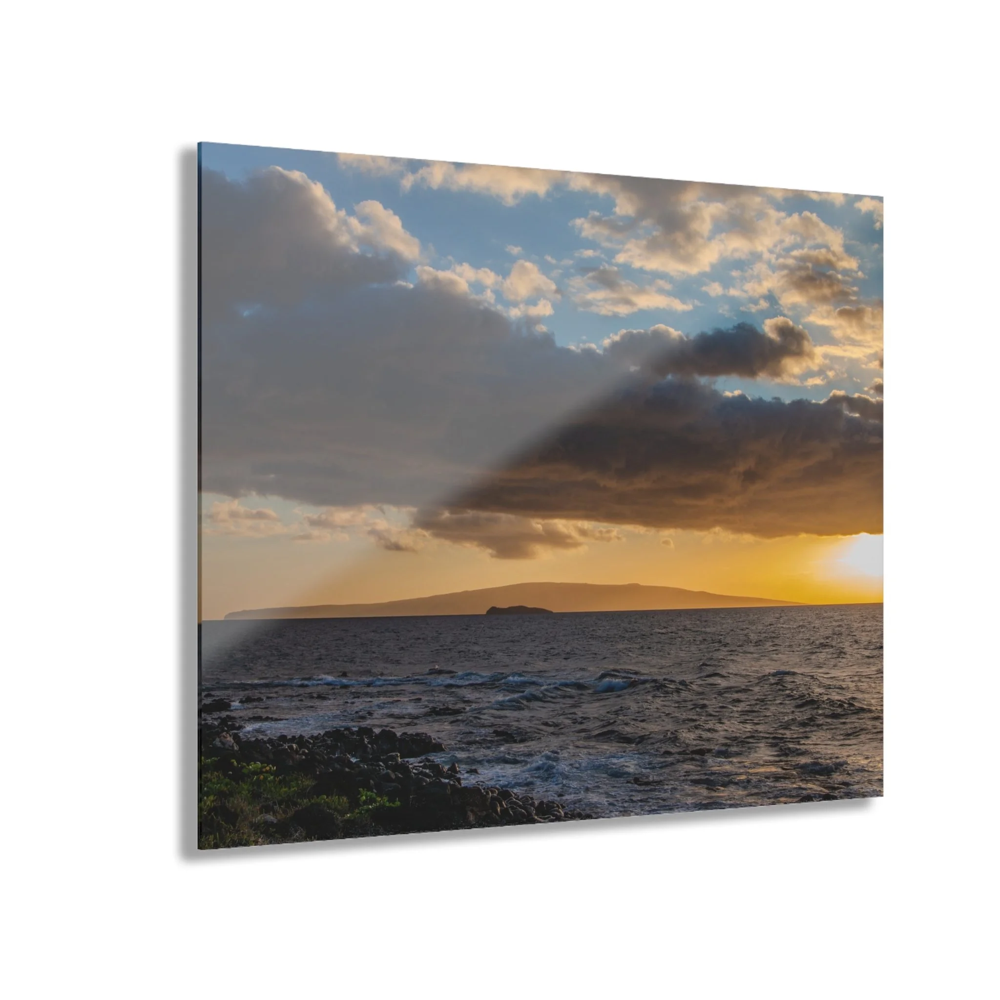 Wailea Molokini Crater & Kahoolawe Sunset Acrylic Wall Art – Original Maui Photography