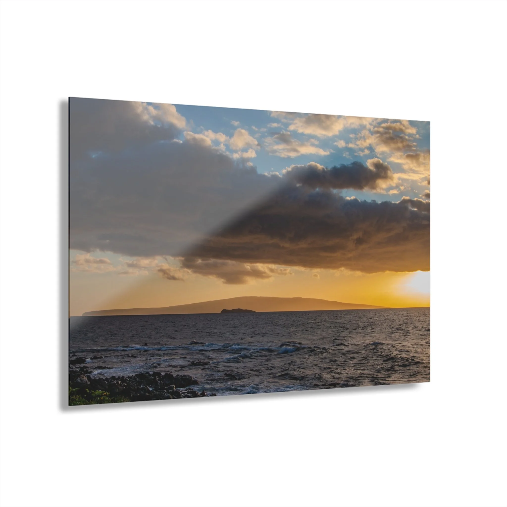 Wailea Molokini Crater & Kahoolawe Sunset Acrylic Wall Art – Original Maui Photography