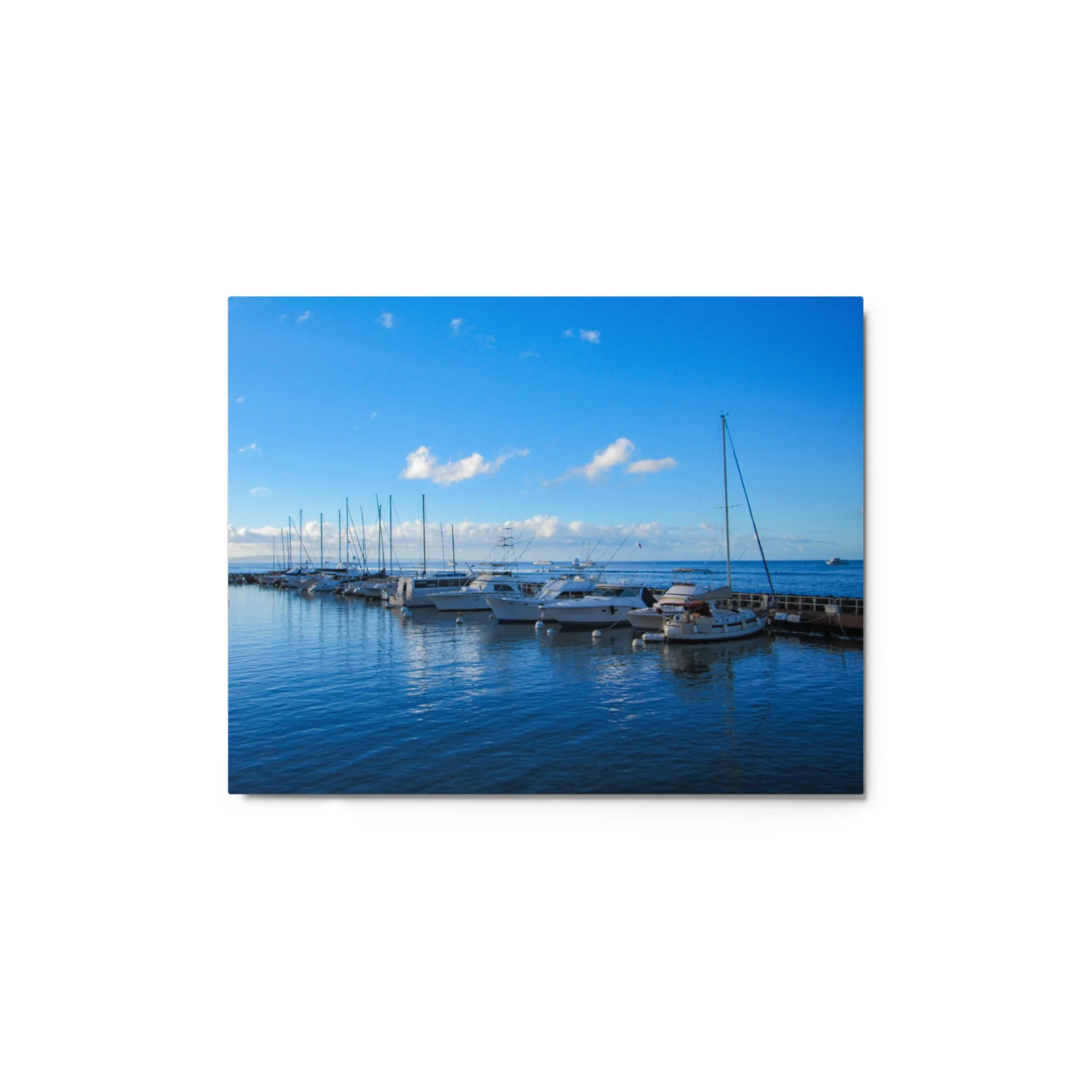 Lahaina Harbor Boats Metal Wall Art | Historic West Maui Coastal Photography