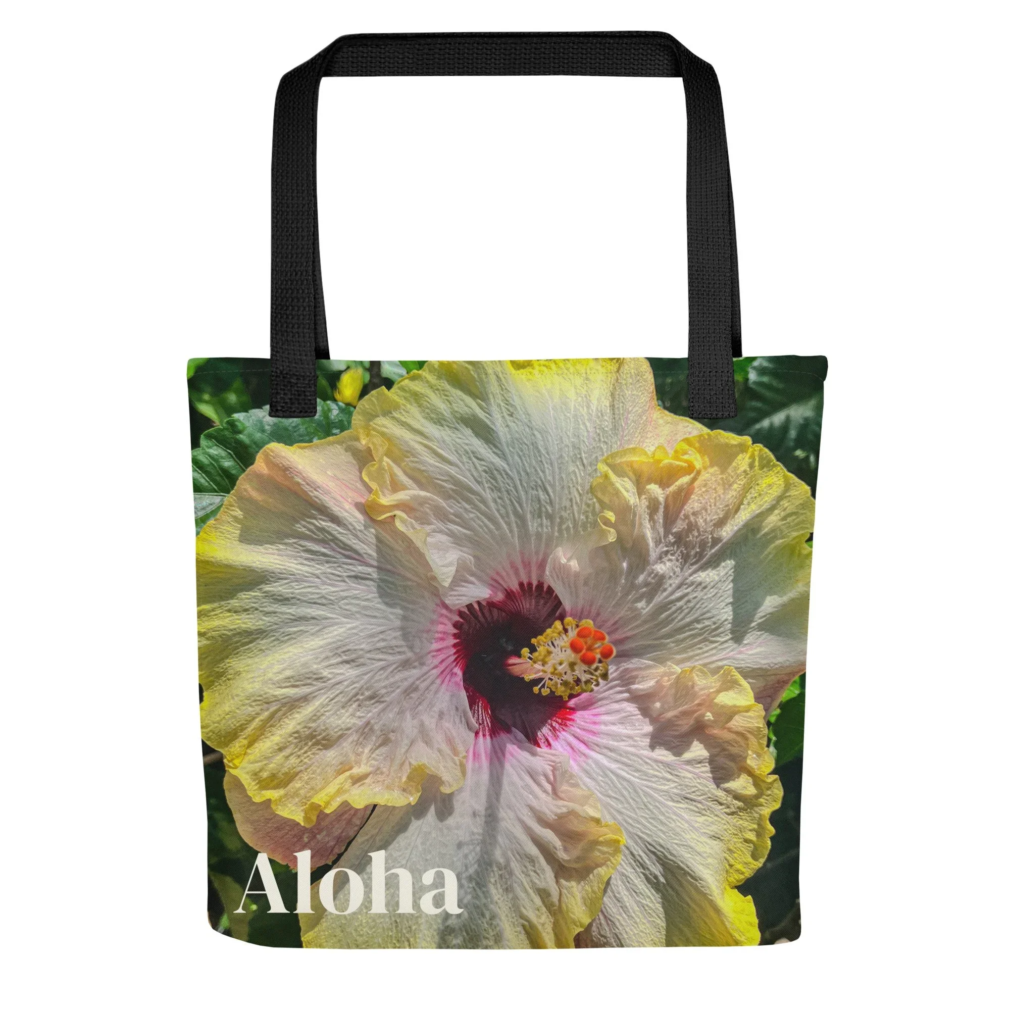 Aloha Yellow Hibiscus Beach Tote