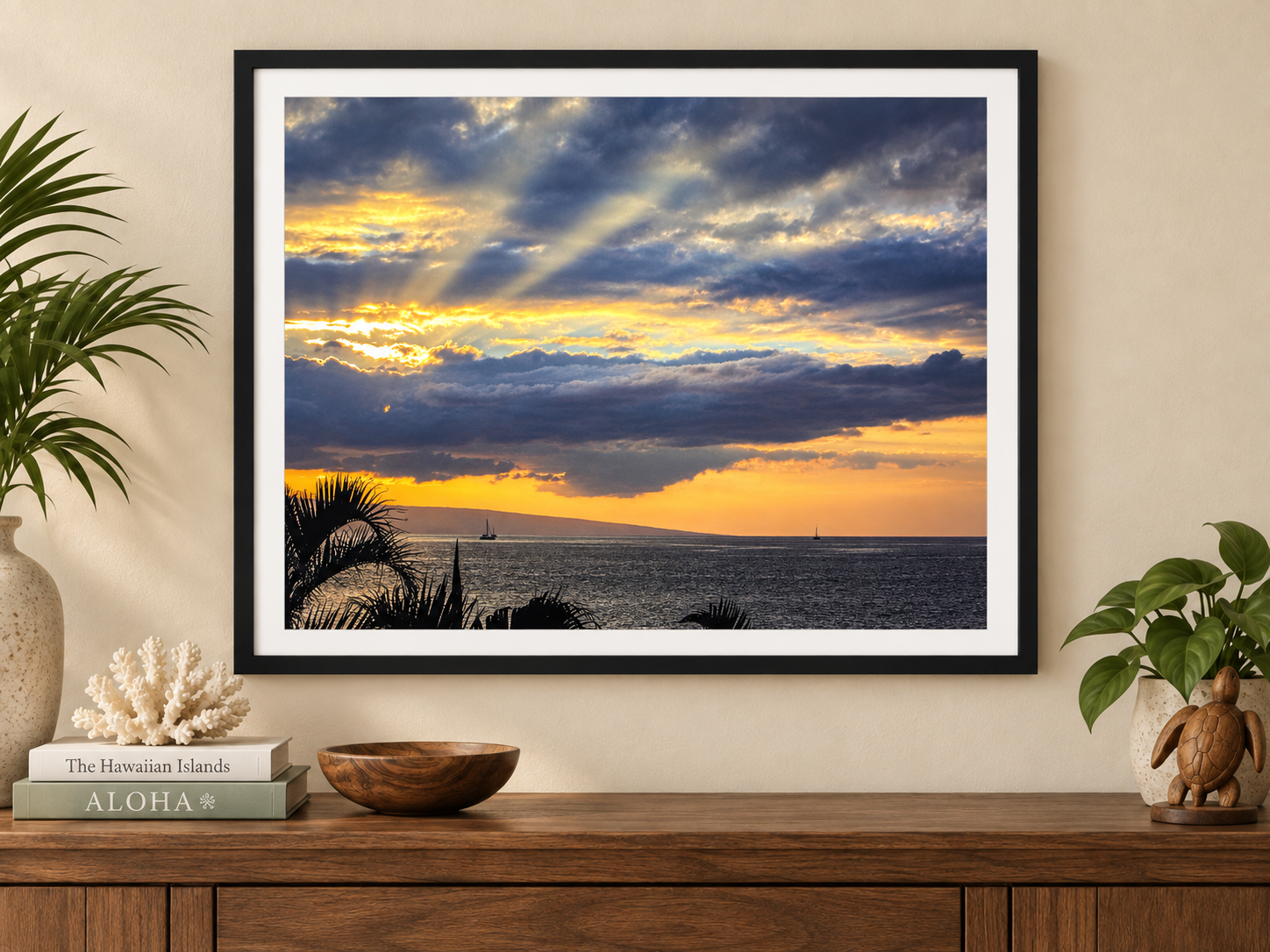 Kāʻanapali Afterglow | Framed Maui Sunset Photography