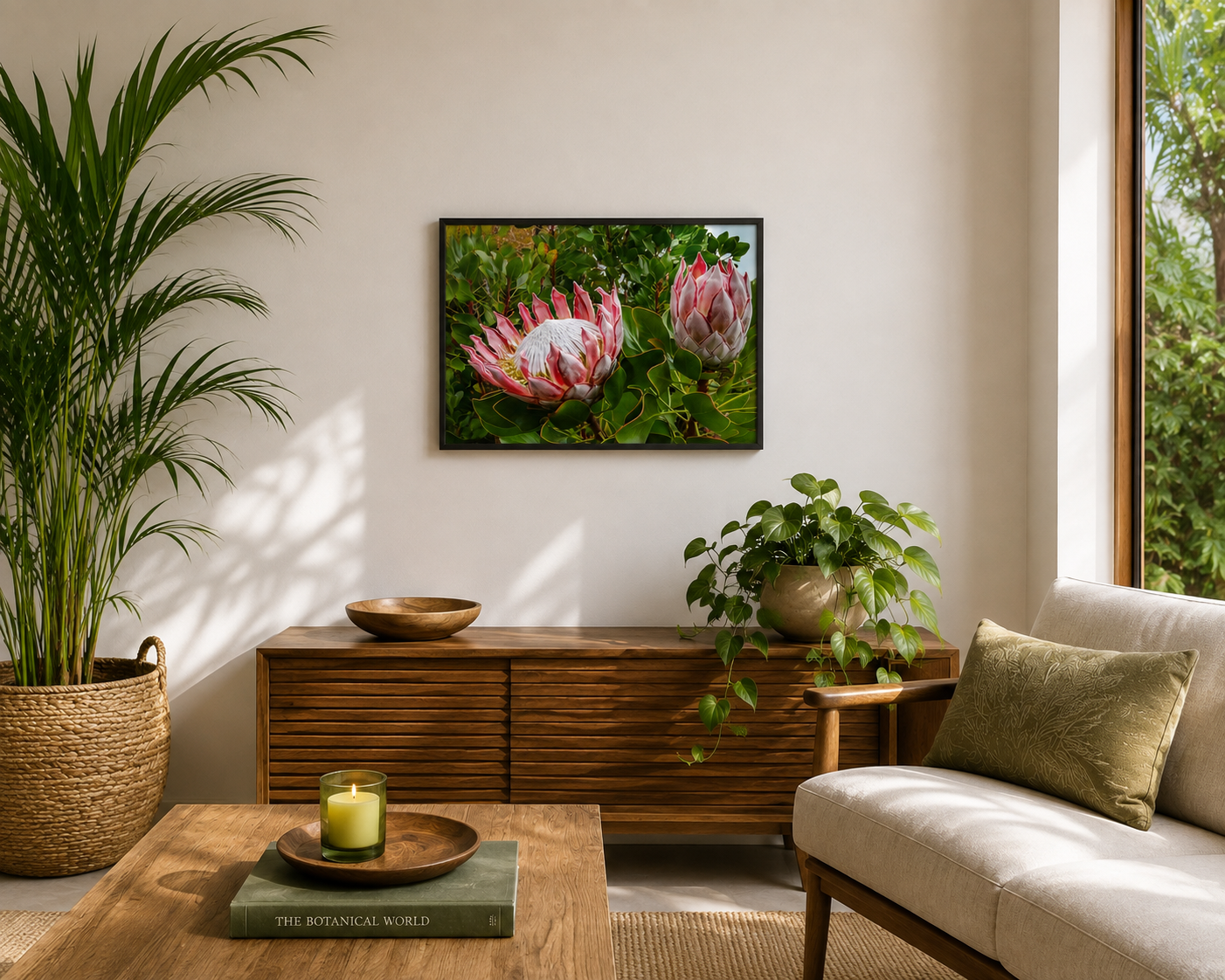 King Protea Framed Fine Art Print | Biophilic Maui Wall Art