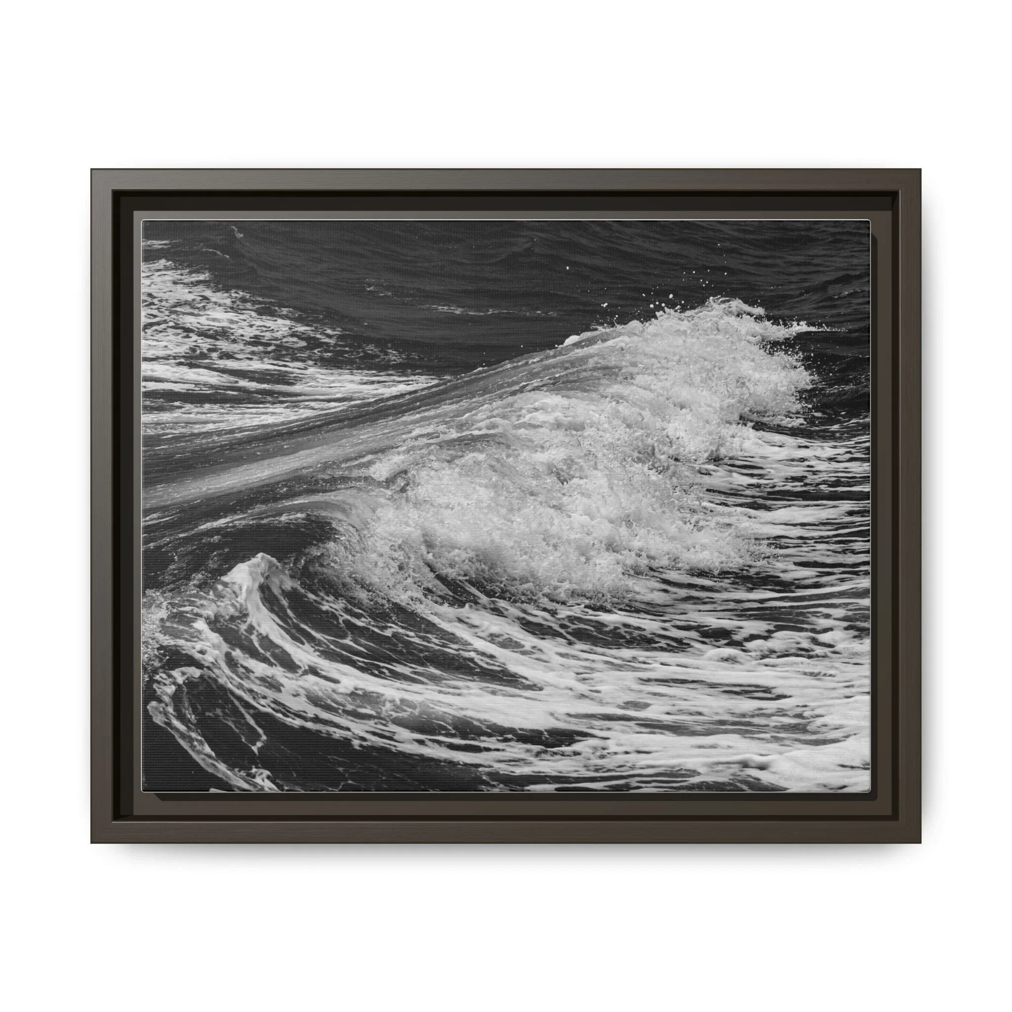 Black and white sailboat wall art featuring a moody Maui ocean scene with storm clouds and calm horizon for modern coastal decor