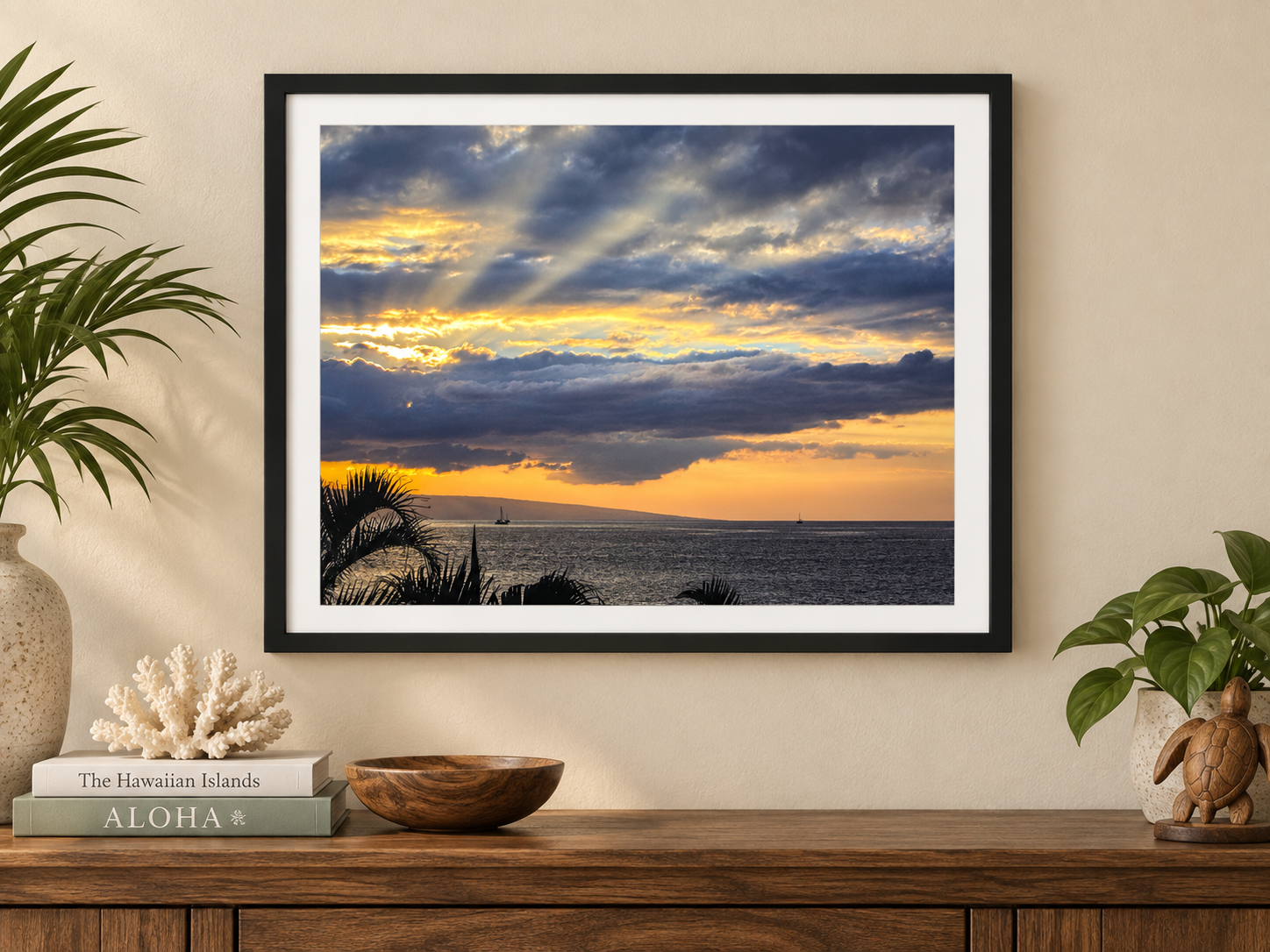 Kāʻanapali Afterglow | Framed Maui Sunset Photography