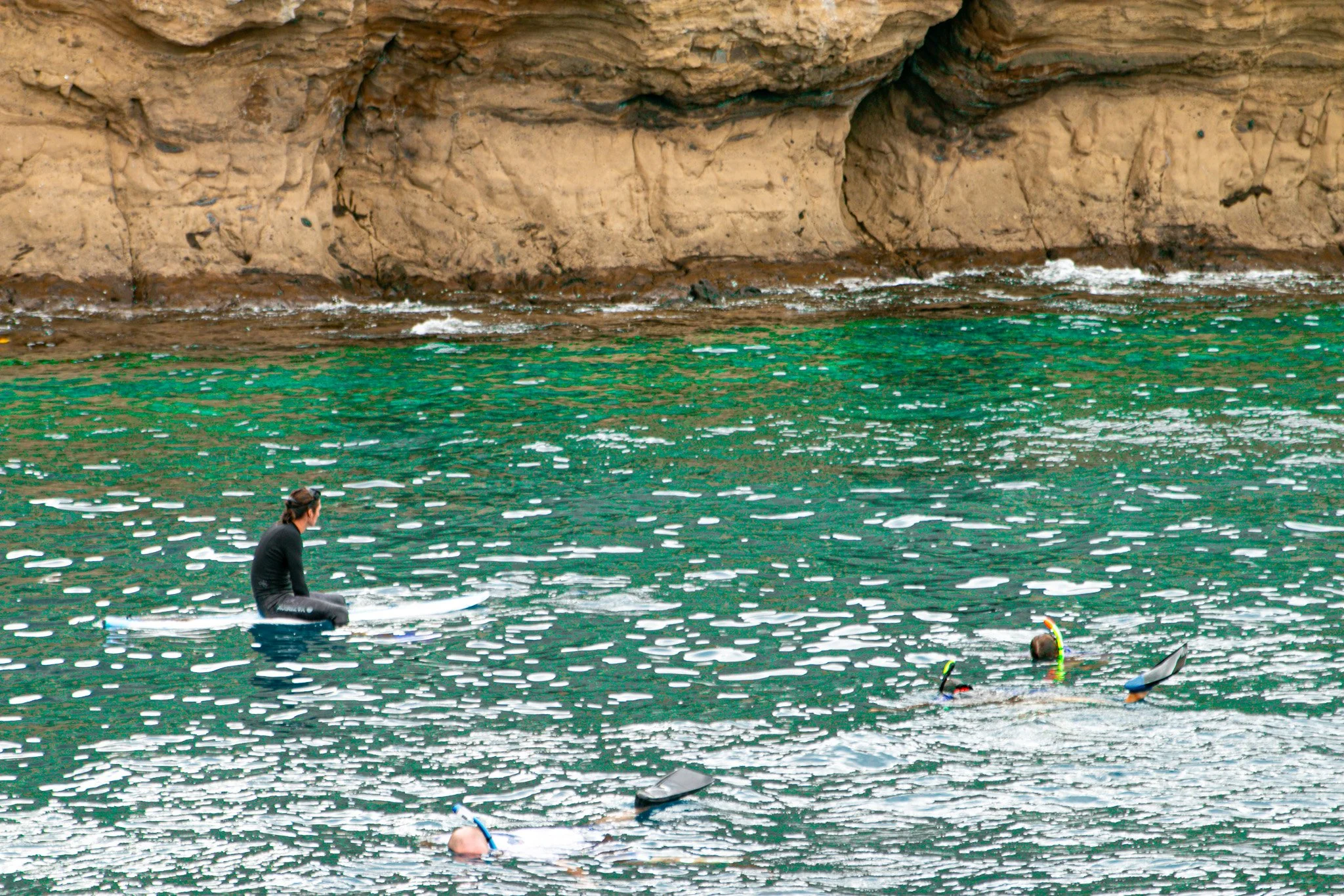 When you snorkle, you generally have 1-2 crew members acting as a life guard in case you need help. They are there to watch and keep everyone save but not to interfere with your fun. Smart and fun go together. Enjoy.