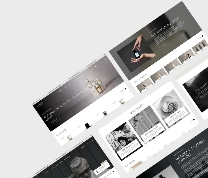 A selection of a Shopify website screenshots