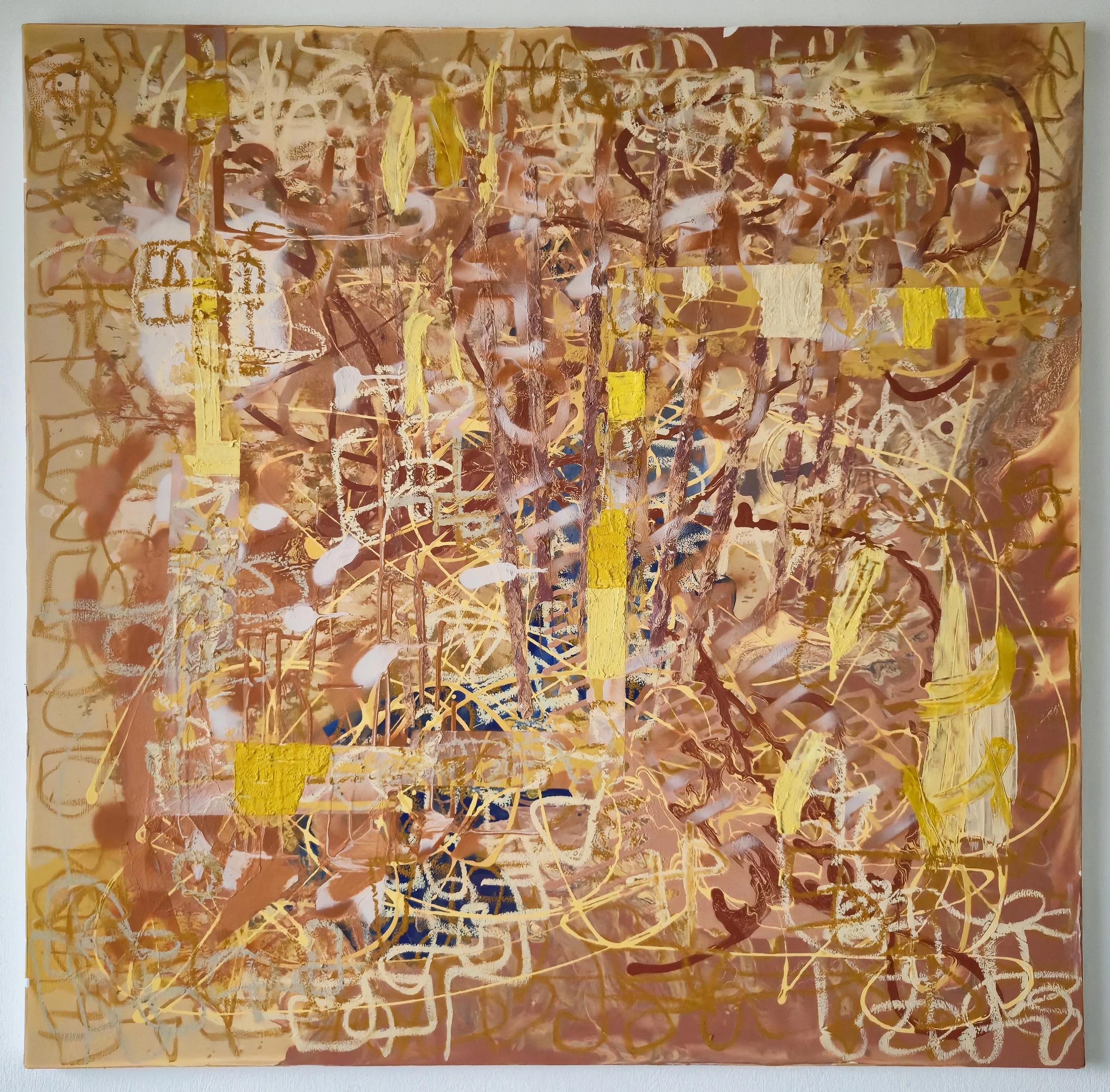  inFinite Mirror - 1
(reStructure series) 2025
oil paint, oil pastel, acrylic paint, spray paint, on canvas, 100 x 100 cm
