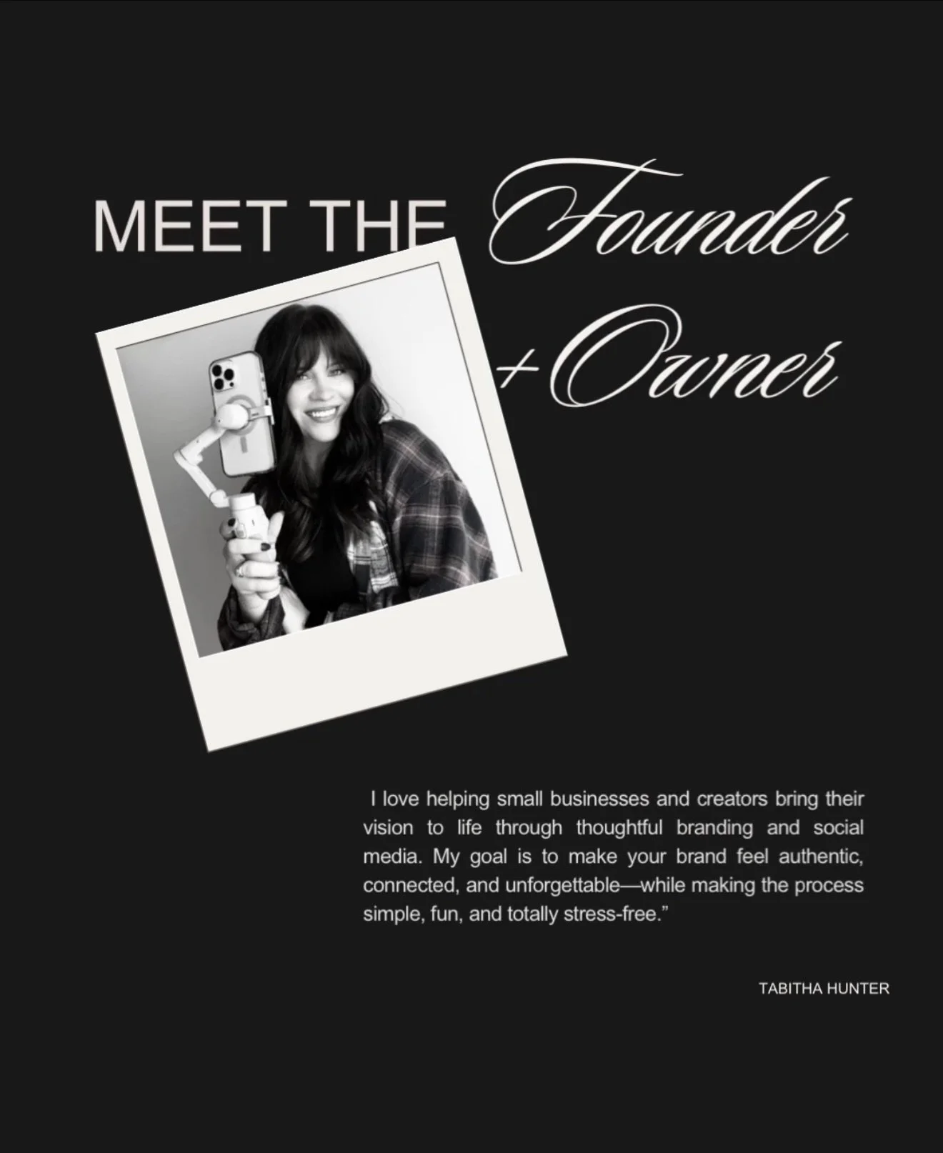 As your Social Media Manager + Branding Partner, I will 

&bull; show up consistently
&bull; create intentional content (not just &ldquo;posting to post&rdquo;)
&bull; build a recognizable brand across every platform
&bull; turn views + engagement in