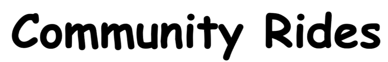 Black text that reads 'Community Rides'.