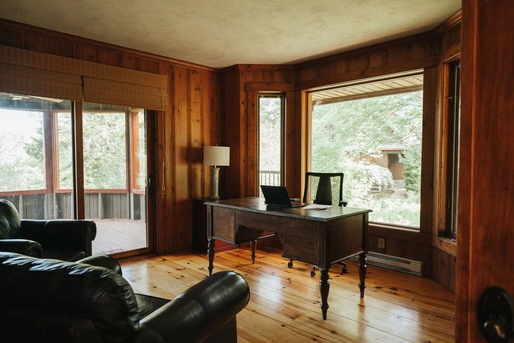 Quiet office and meeting space with access to outdoor seating.