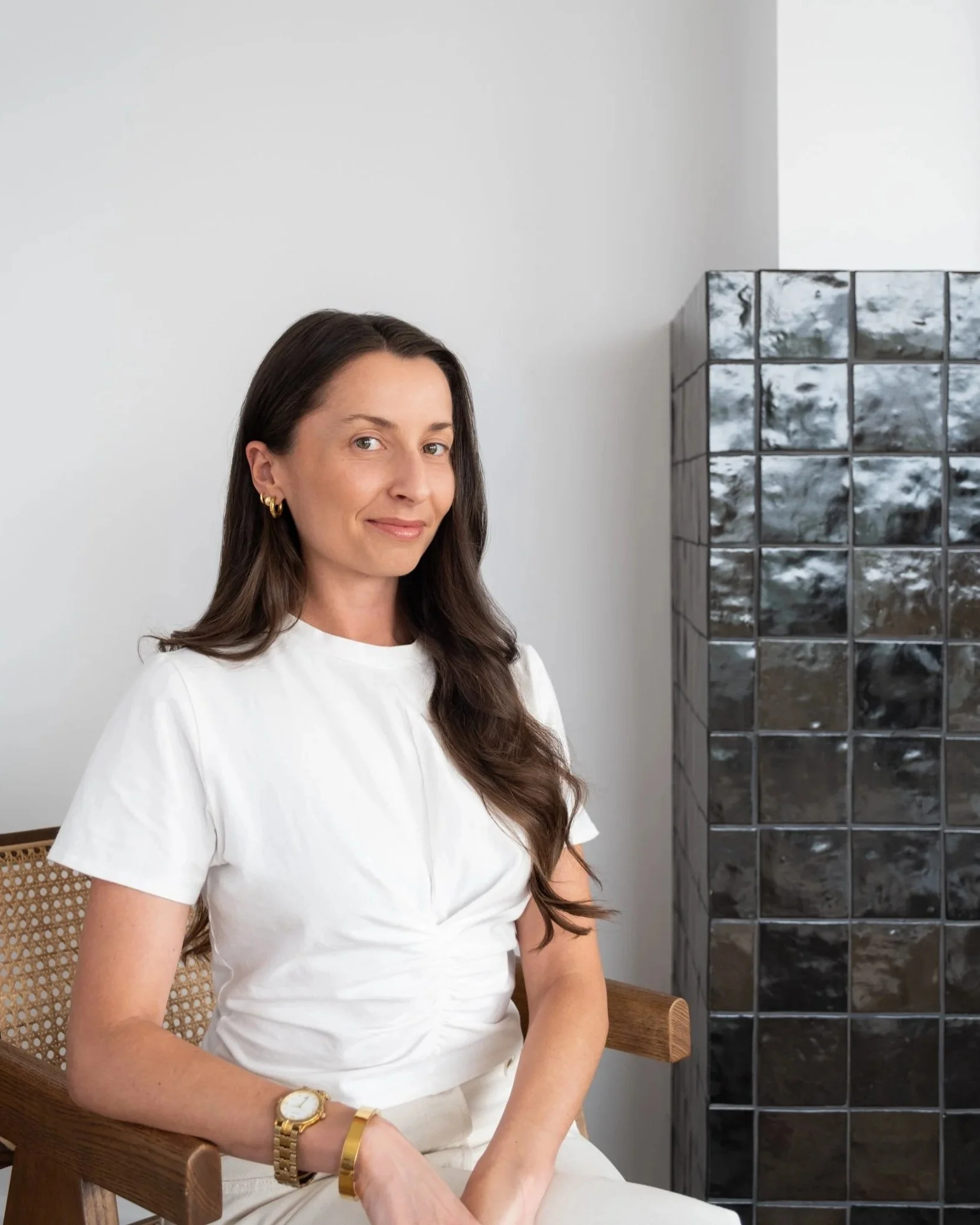 Headshot for bio of Karley Villeneuve, an interior designer at Maise Deign in Kelowna, BC