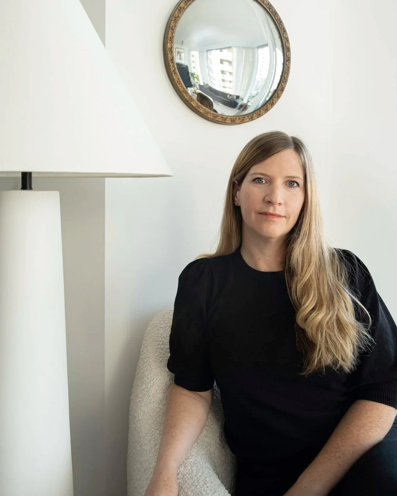 Headshot for bio of Morgan Wallace, an interior designer at Maise Deign