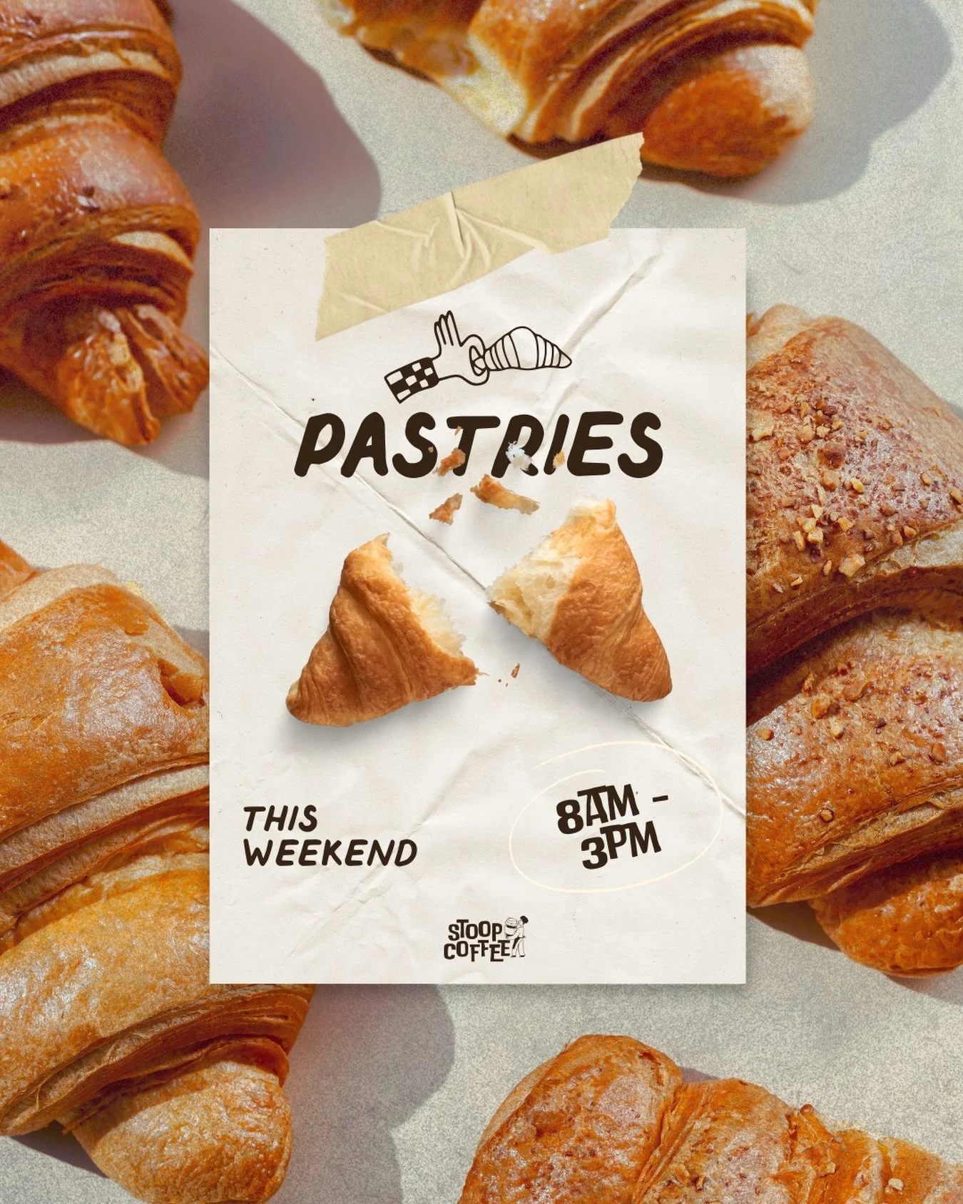 Alongside our sandwiches and cookies (from @coodielondon of course) we will be selling select pastries. 

Grab to go or take upstairs and have a munch 🥐