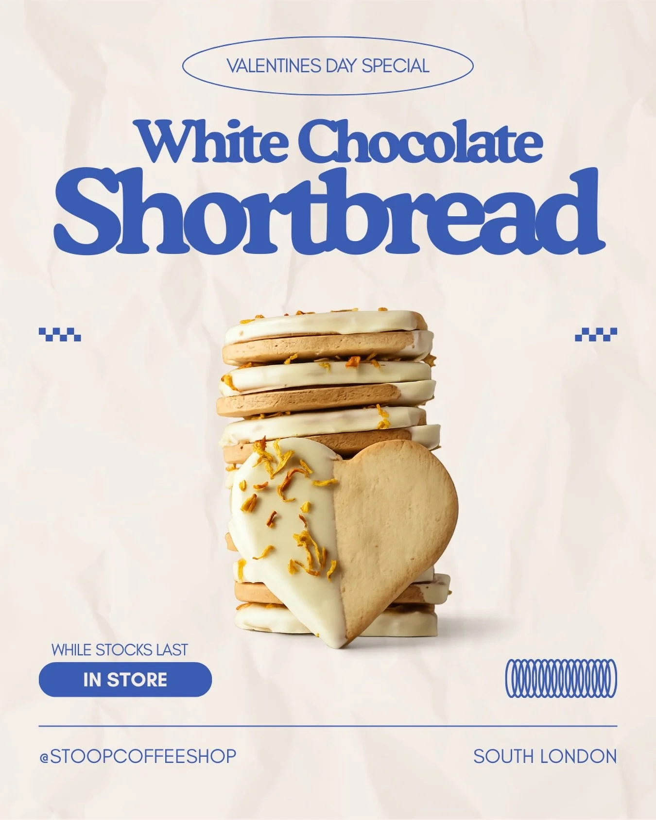 Happy Love &amp; Hearts Day 💙 

We have specialty shortbread hearts in store today! Baked to perfection and smothered in rich white chocolate, topped with delicate marigold petals.

Buy one for someone or treat yourself with some self-love 😈

First