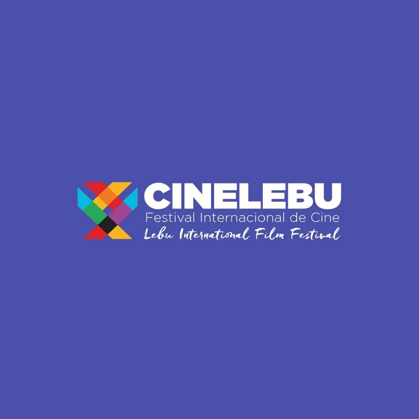 Logo of CINELEBU, the Lehu International Film Festival, with colorful geometric heart and text on purple background.