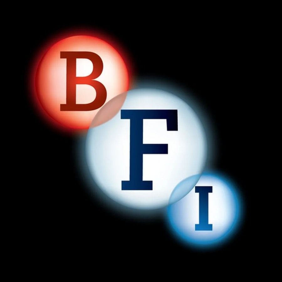 Four overlapping glowing circles with the physical state abbreviations B (Red), F (White), I (Blue), and a large I in the center, representing the periodic table of elements.