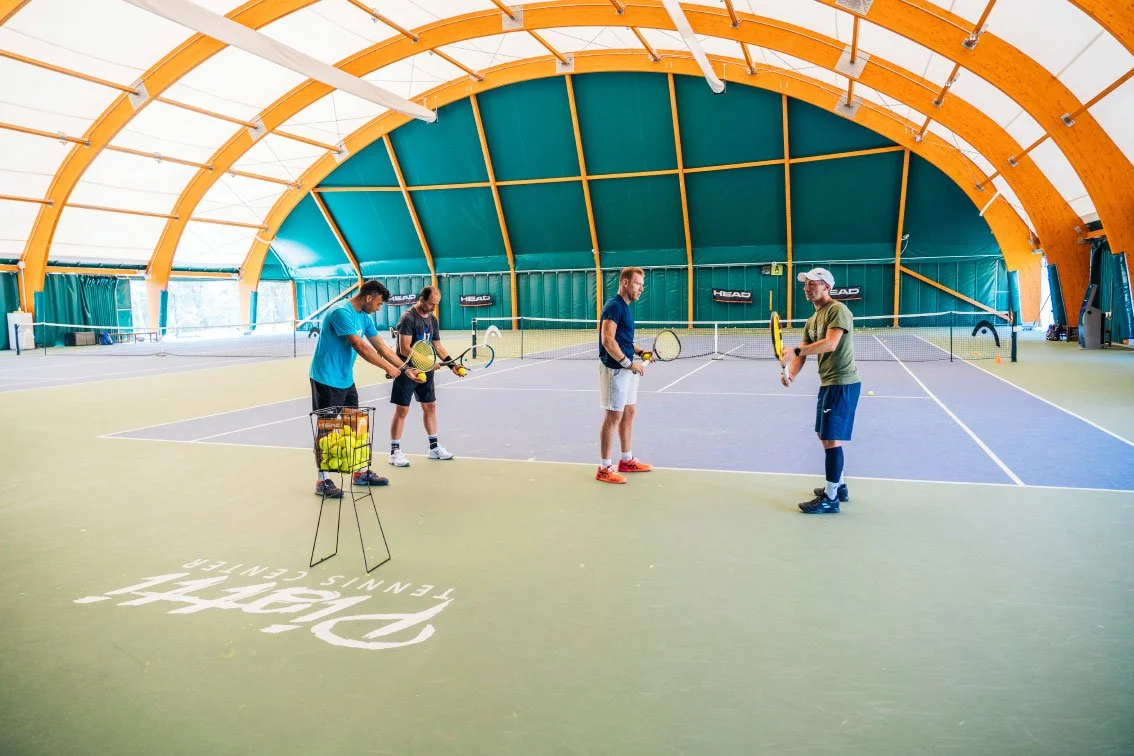 Corporate Tennis Clinic at The Piatti Tennis Center, Club House, Bordighera, Italian Riviera.