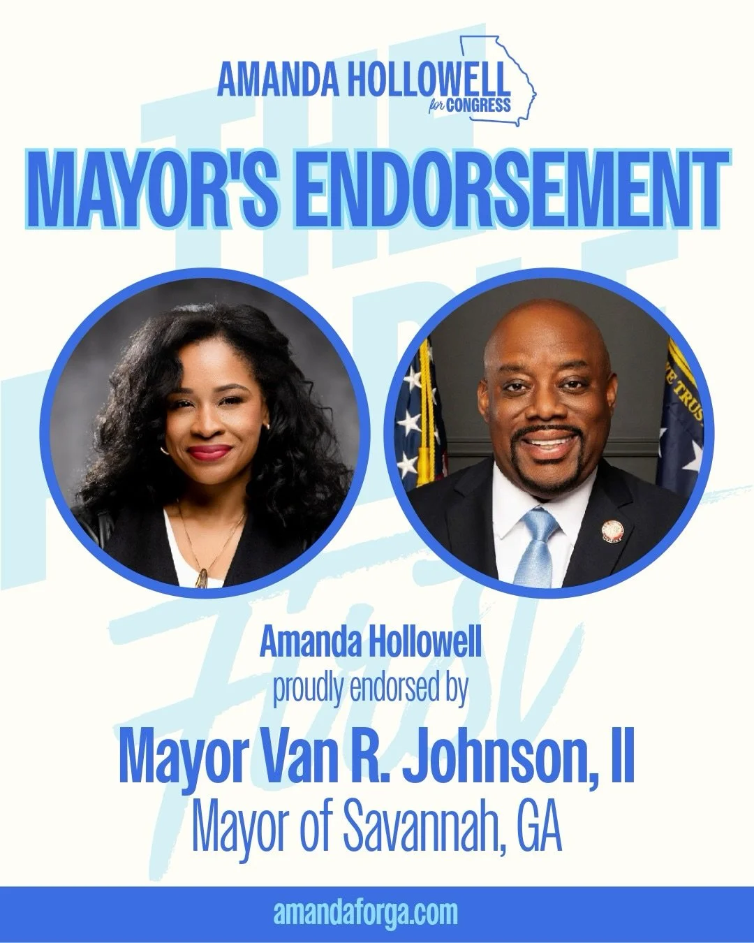 &ldquo;For years, I&rsquo;ve seen Amanda Hollowell&rsquo;s work up close in Savannah and across the First Congressional District. As an appointed member of my inaugural REAL Task Force, Amanda helped lay the foundation for advancing equity in our com