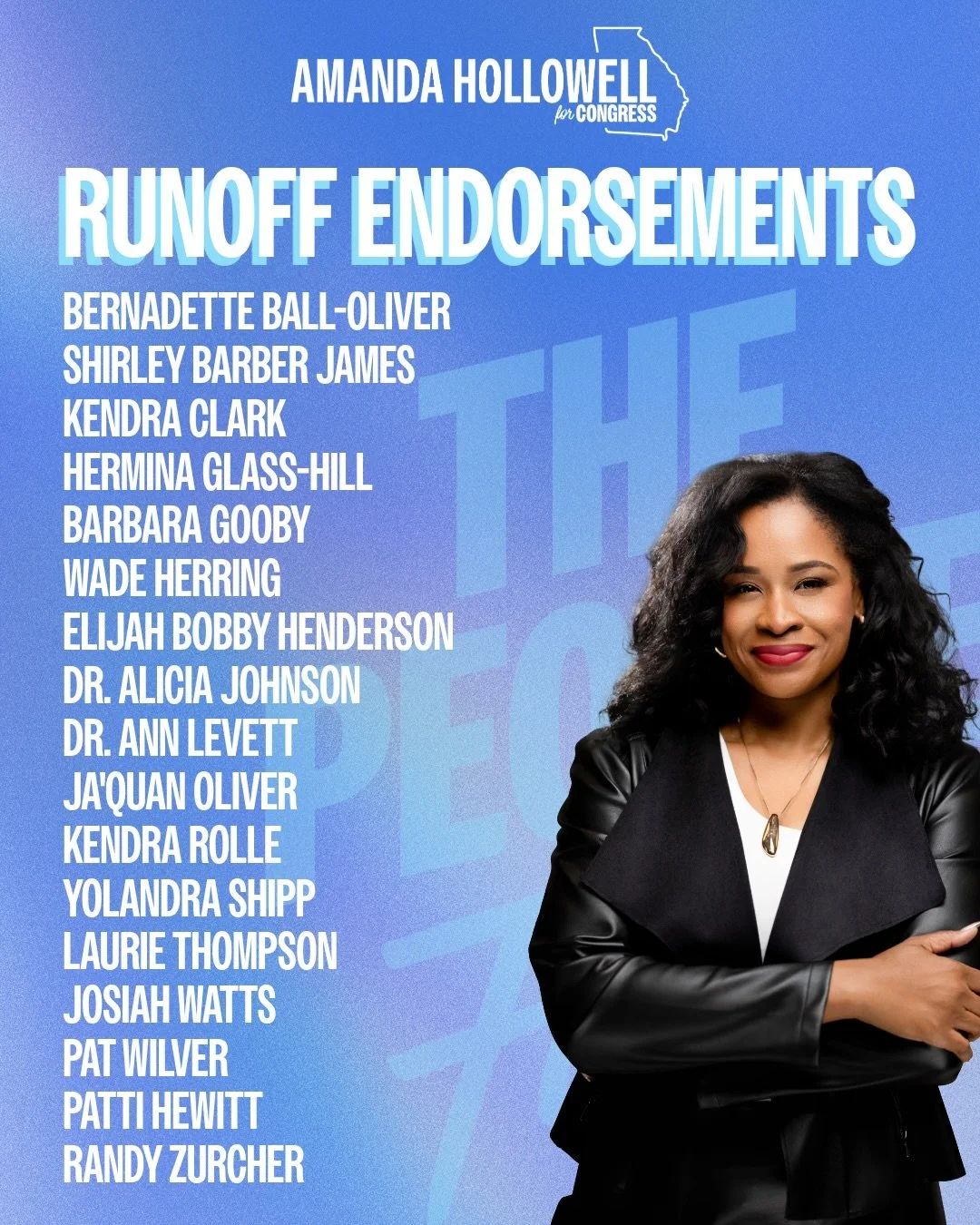 A huge shout out and thank you to my endorsers thus far! We are building a coalition here in Southeast GA 🍑  Remember to vote by June 16th. Voter turnout is key in the runoff!