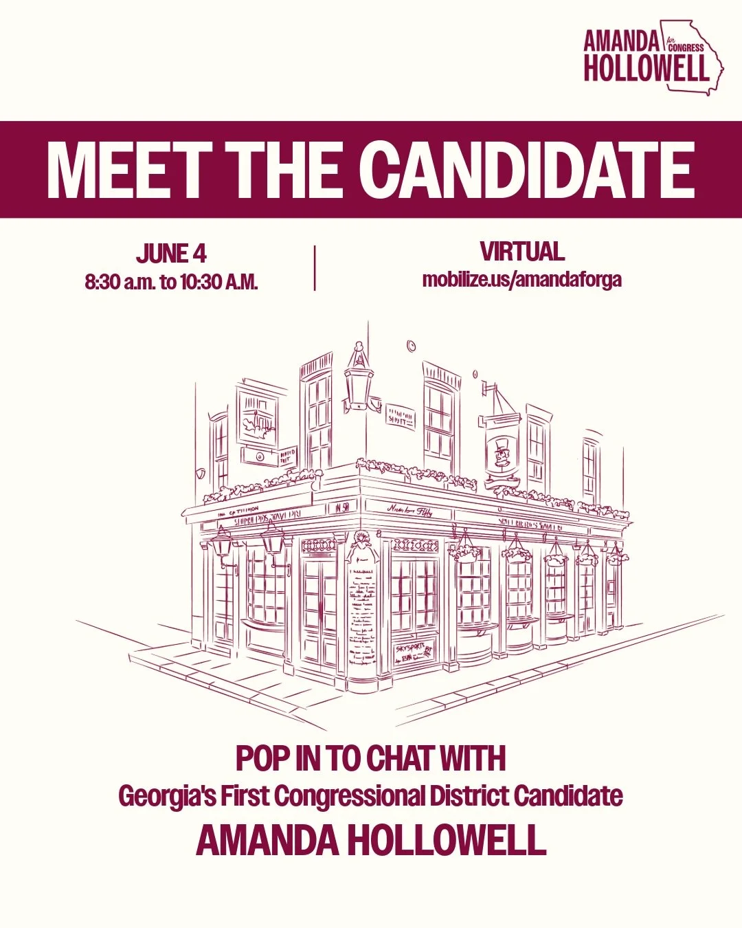🚨 ANNOUNCING MORE EVENTS 🚨
 In addition to Phone Banks (including TONIGHT @ 5 p.m. with Amanda) &mdash; We have:

🤝Meet and Greets - including a virtual Coffee Chat with Amanda Thursday morning and a virtual Town Hall with Amanda Friday night

🚪 