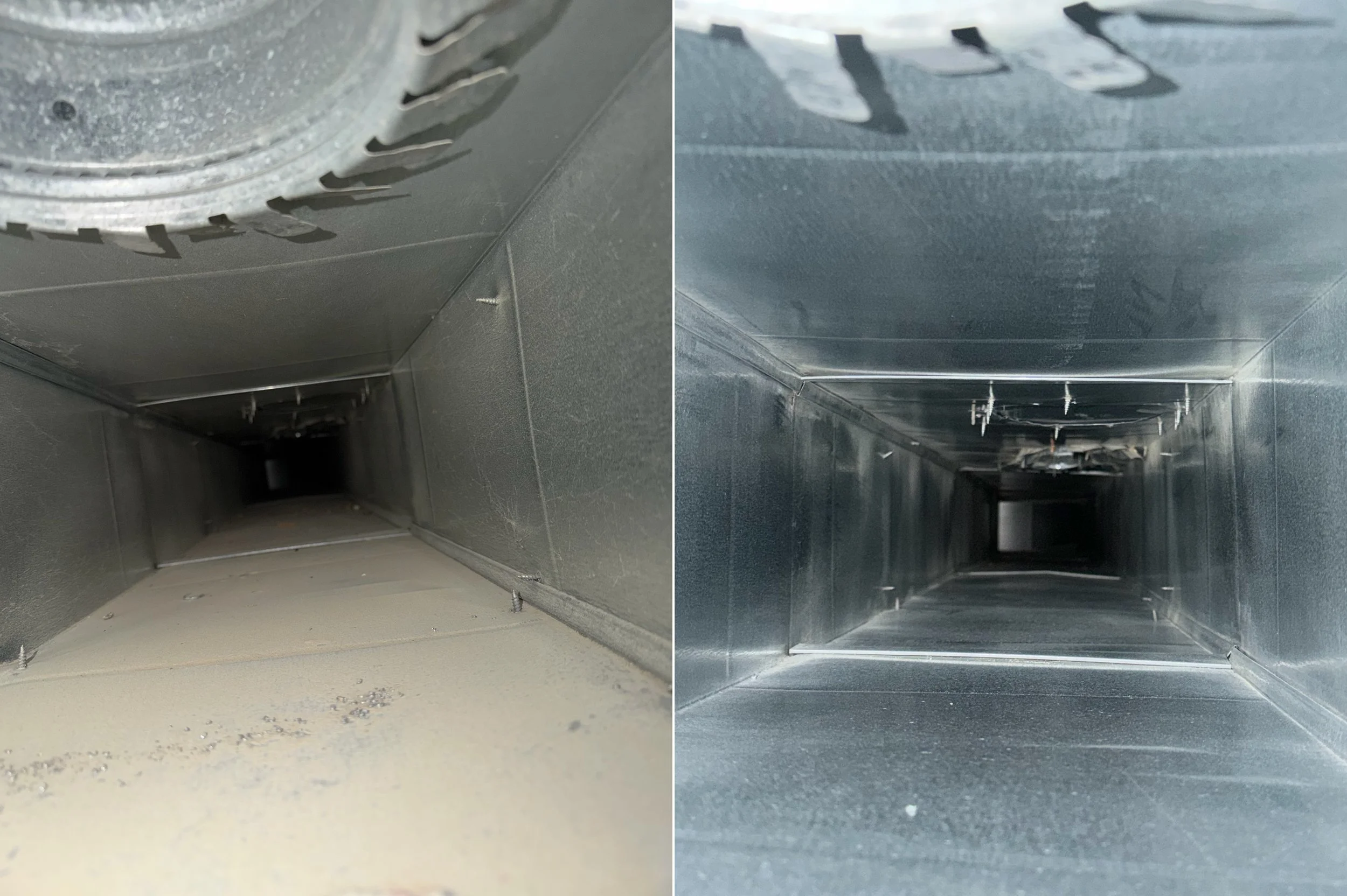✨ Another successful air duct cleaning completed yesterday in Ellicott City!

Take a look at these before-and-after photos from a recent residential air duct cleaning. Over time, dust and debris can b