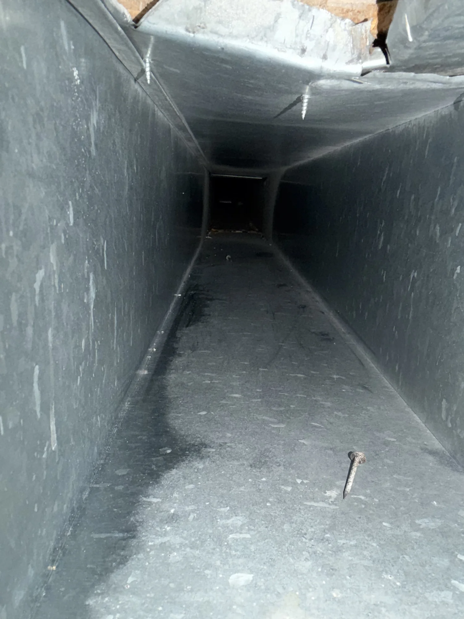 Cleaned residential metal air duct in Catonsville Maryland