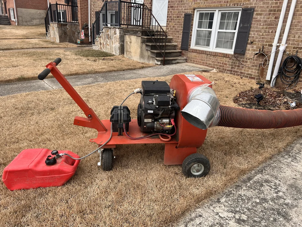 Professional gas-powered Air Duct Pros vacuum equipment