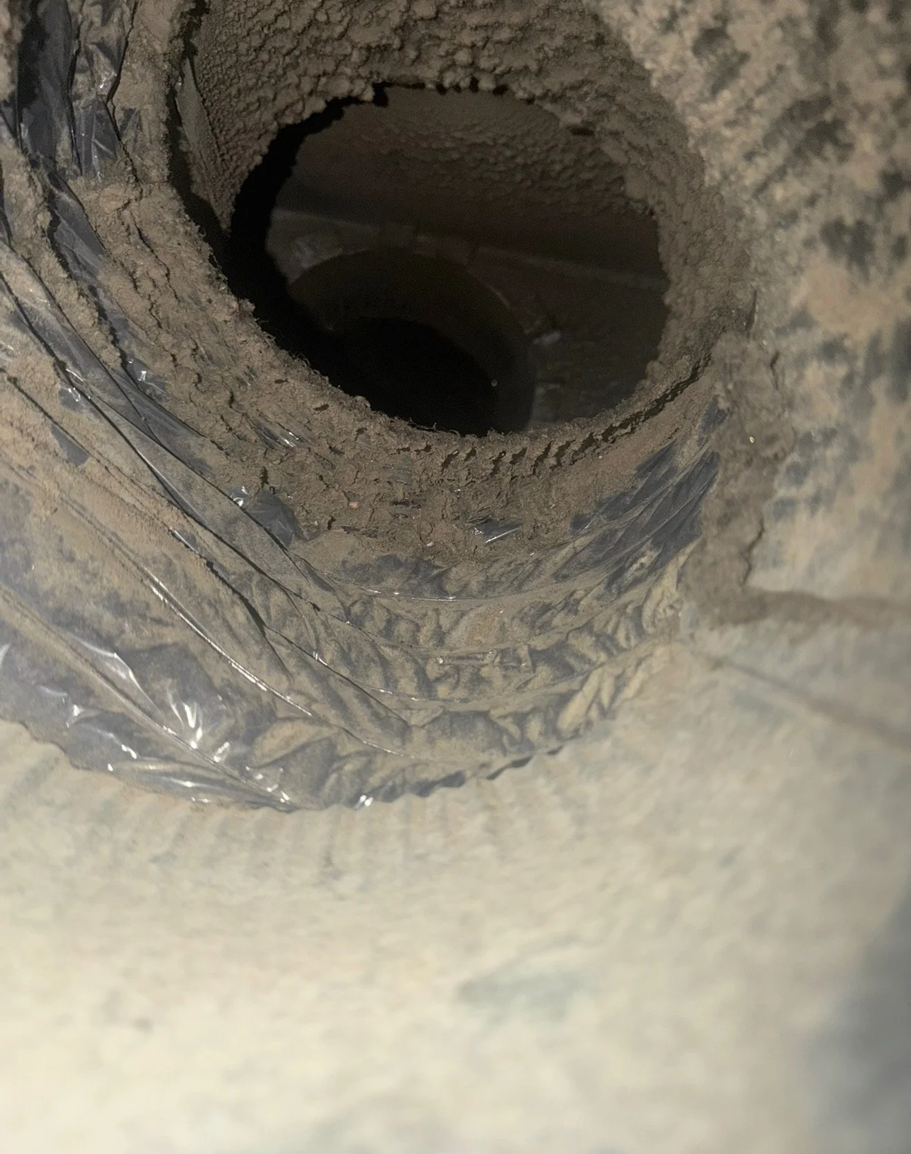 Before professional air duct cleaning in Pasadena Maryland by Air Duct Pros, Inc.