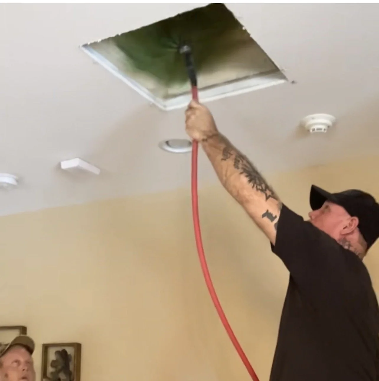Air Duct Pros, Inc. performing residential air duct cleaning in Maryland.