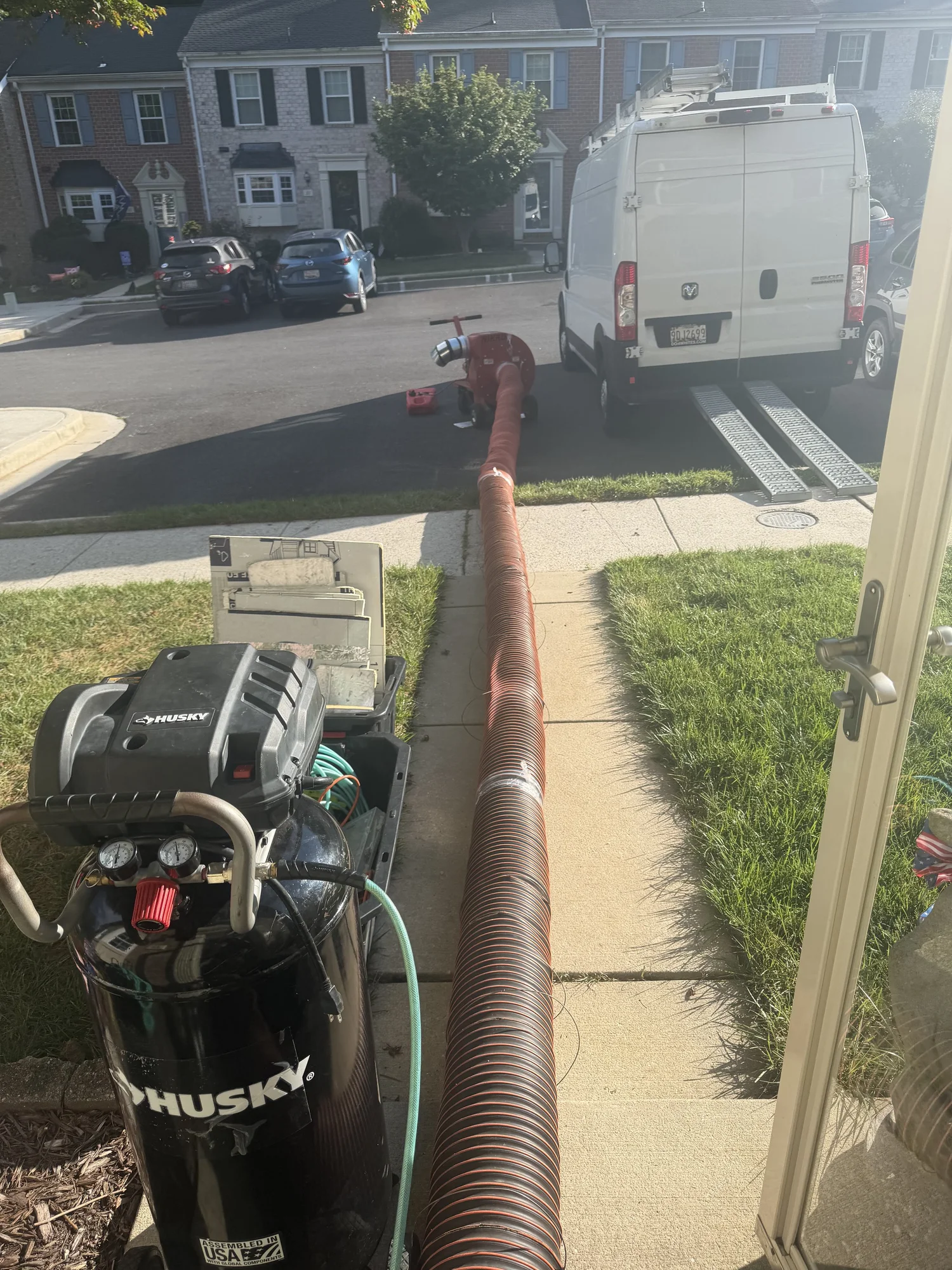 Air Duct Pros, Inc. professional air duct cleaning equipment setup in a Catonsville Maryland home
