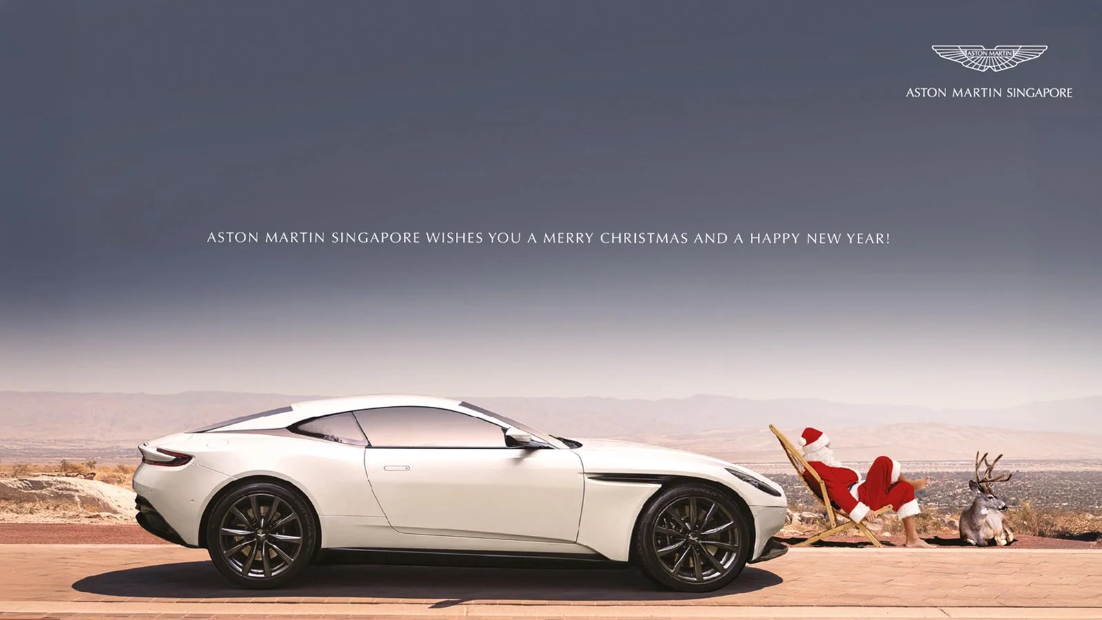 Aston Martin Christmas, Santa Claus, reindeer, 