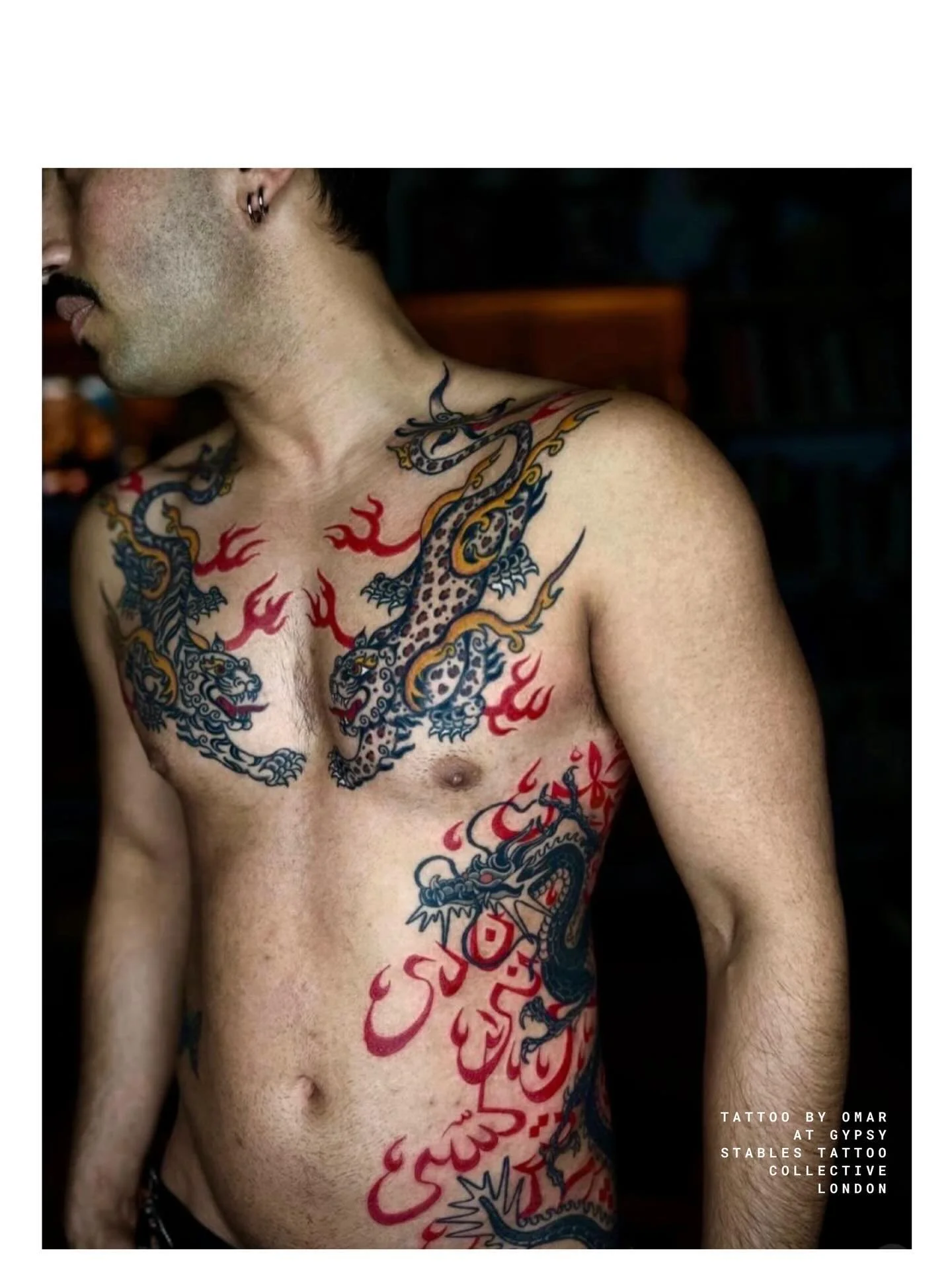 Bulleh Shah freehand-drawn script, tattooed by Omar @hyenavienna | Booking now at our central London tattoo studio, contact him directly or book via our website