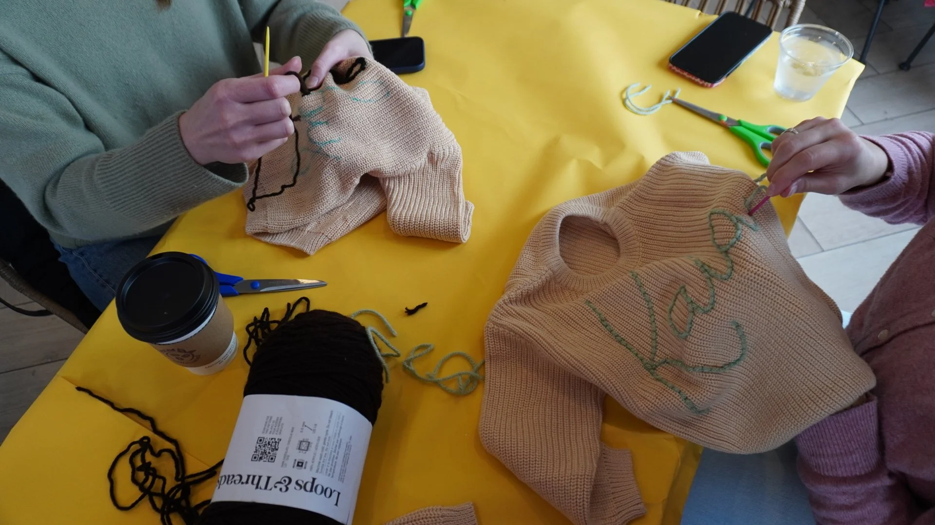 Sweater Embroidery at Berri Caffeinated