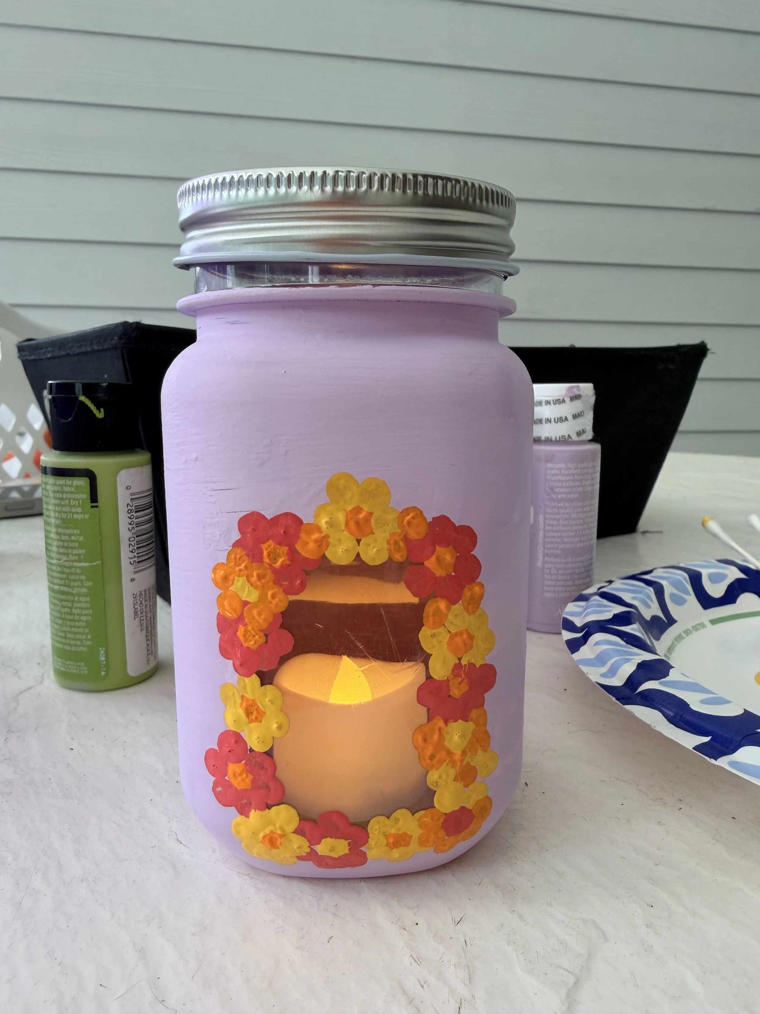 August Senior Craft: Painted Mason Jars
