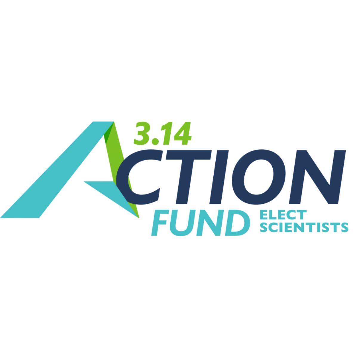 3.14 Action Fund logo with a stylized blue and green geometric shape and text overlay.