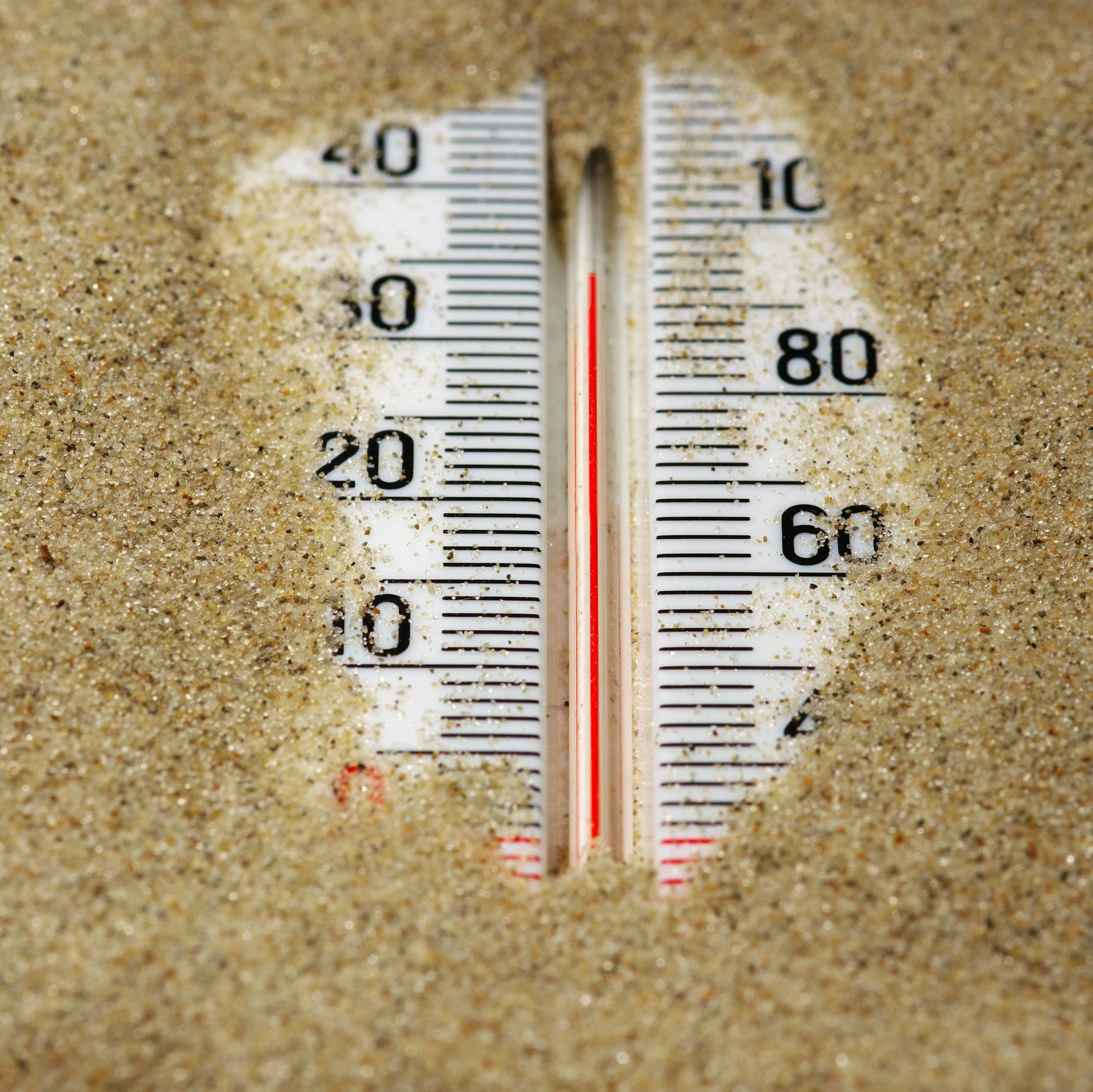 Thermometer under the sand