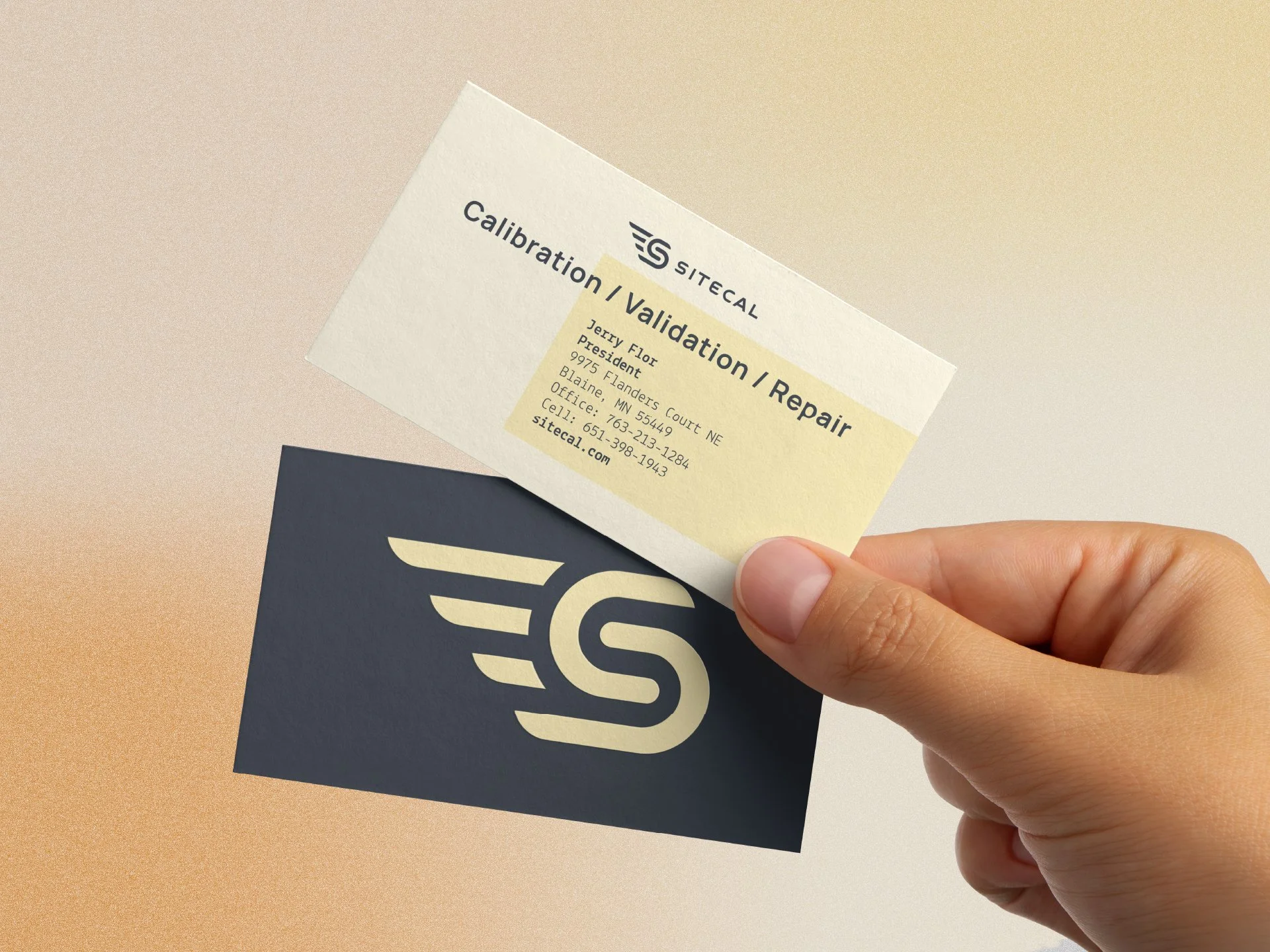 SiteCal brand identity design - business card