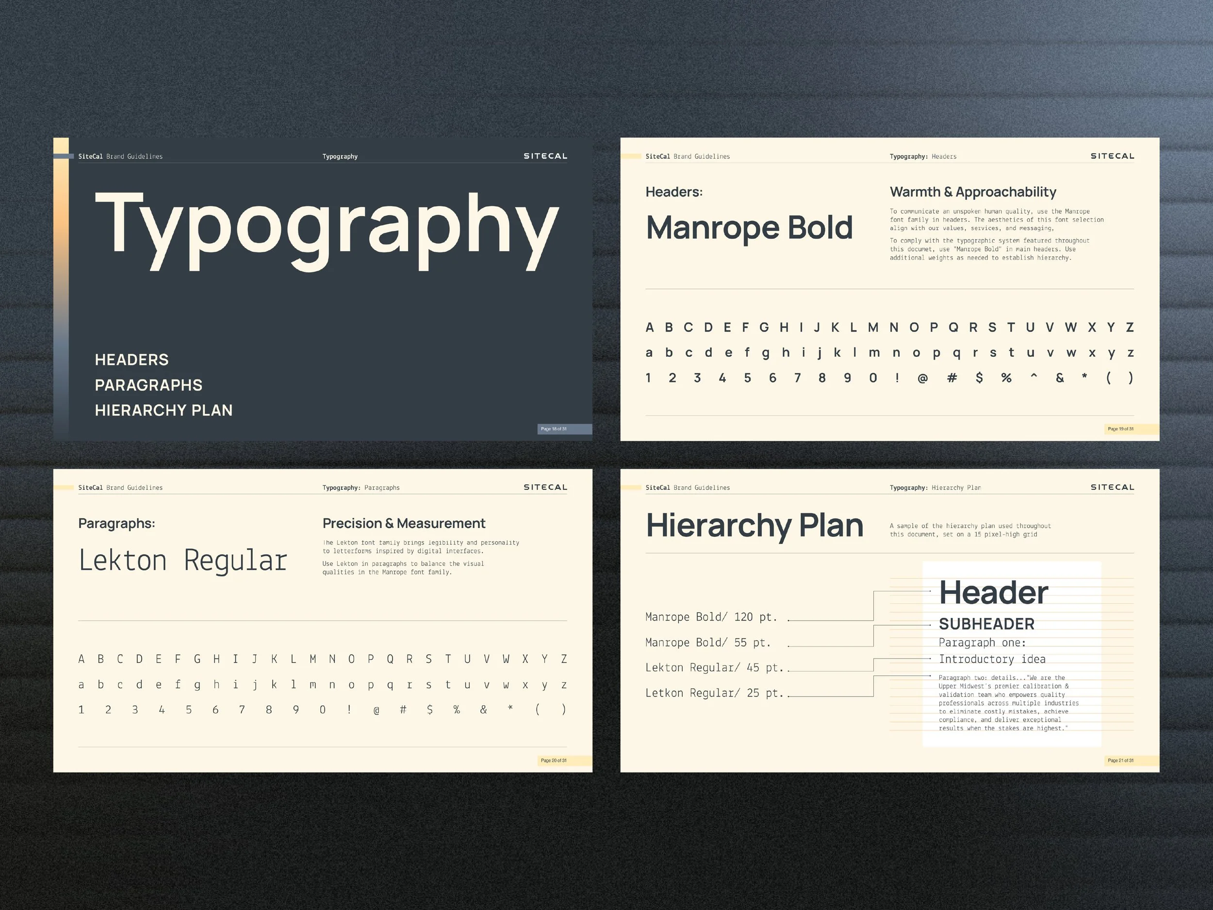 Brand Guide design - SIteCal